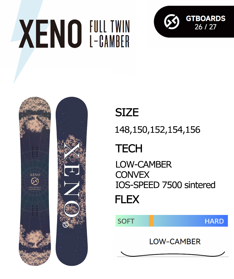 NOW 26-27 GT-SNOWBOARD/ジーティー XENO ゼノ メンズ スノーボード