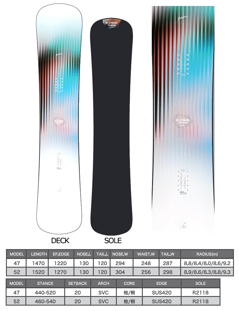 スノーボード bc stream S 56w 22-23 26-27 BC-STREAM / ビーシーストリーム RIDER'S SPEC ON オン