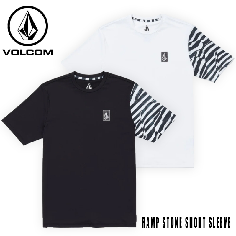 VOLCOM ボルコム A9112404BLK③ メンズ Mサイズ 半袖ラッシュガード サーフTシャツ ブラック色 UVカット ヴォルコム 新品 即決 送料無料 VOLCOM RASHGUARD Ramp Stone Short Sleeve ボルコム ラッシュ