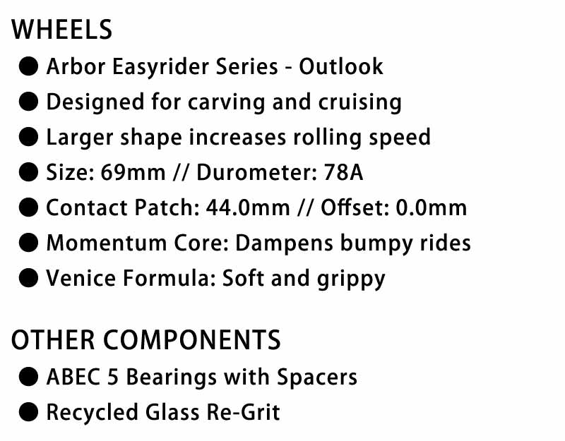 ARBOR/アーバー ARTIST AXIS 37inc ロングスケートボード ロングボード