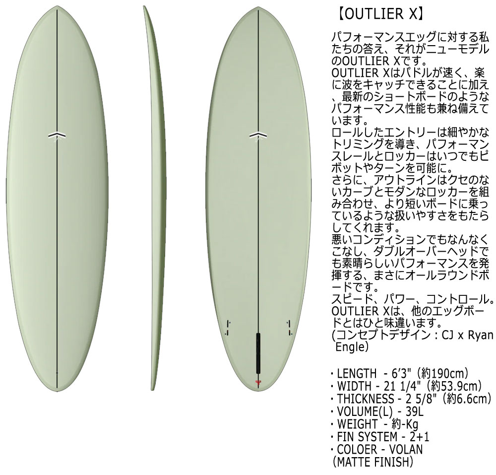 予約商品 2026 THUNDERBOLT CJ NELSON OUTLIER X 6'3 XEONCARBON