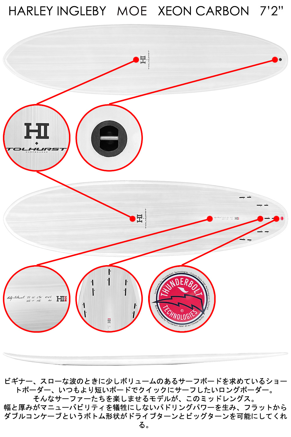 2023 HARLEY INGLEBY MOE 7'2 XEONCARBON / ハーレーイングルビー モエ 