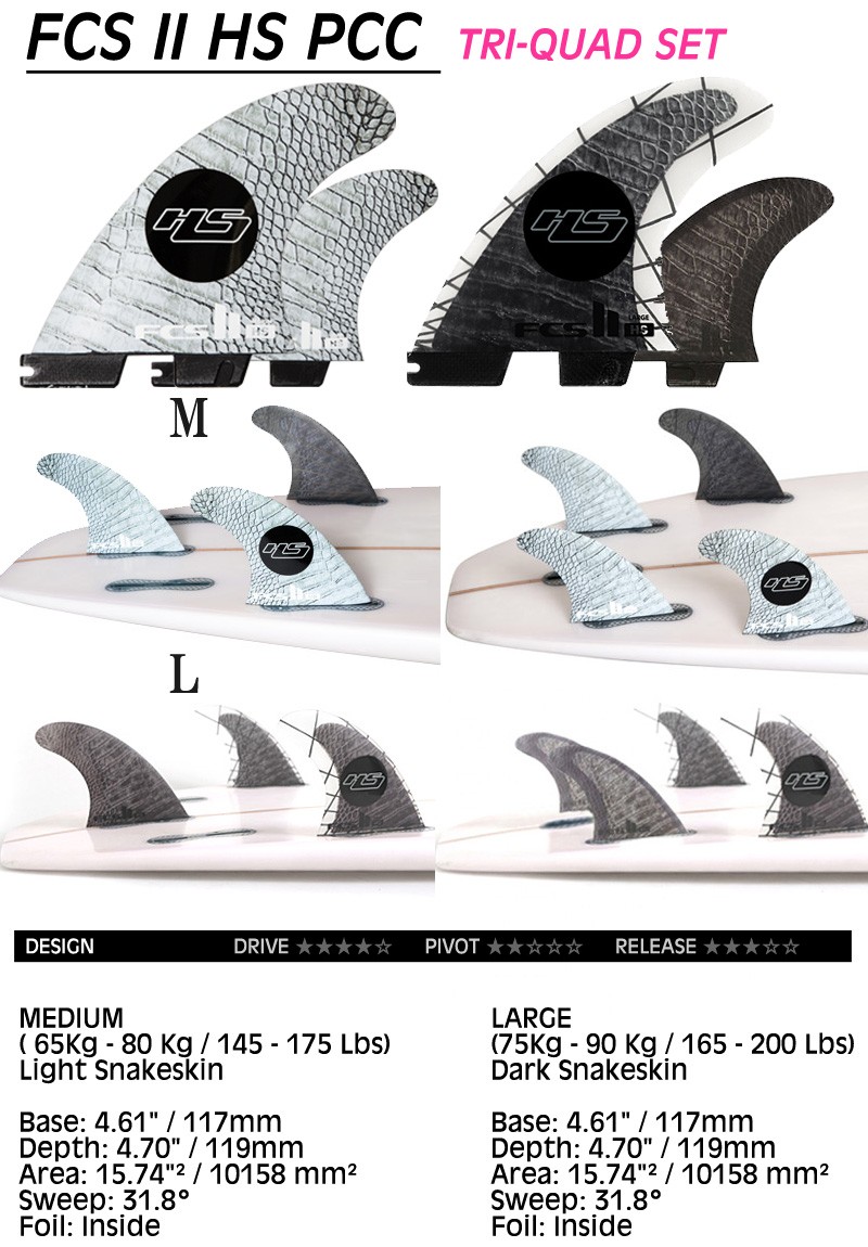 即出荷 FCS2 HS PC CARBON TRI-QUAD 5 FIN / FCSII エフシーエス2