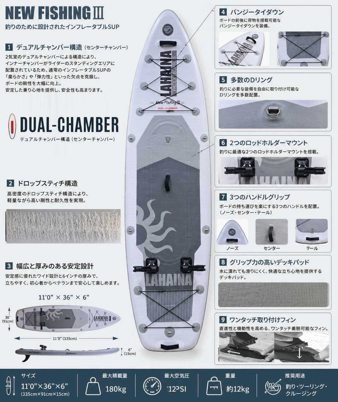 SUP サップ インフレータブルパドルボード / LAHAINA NEW FISHING 3