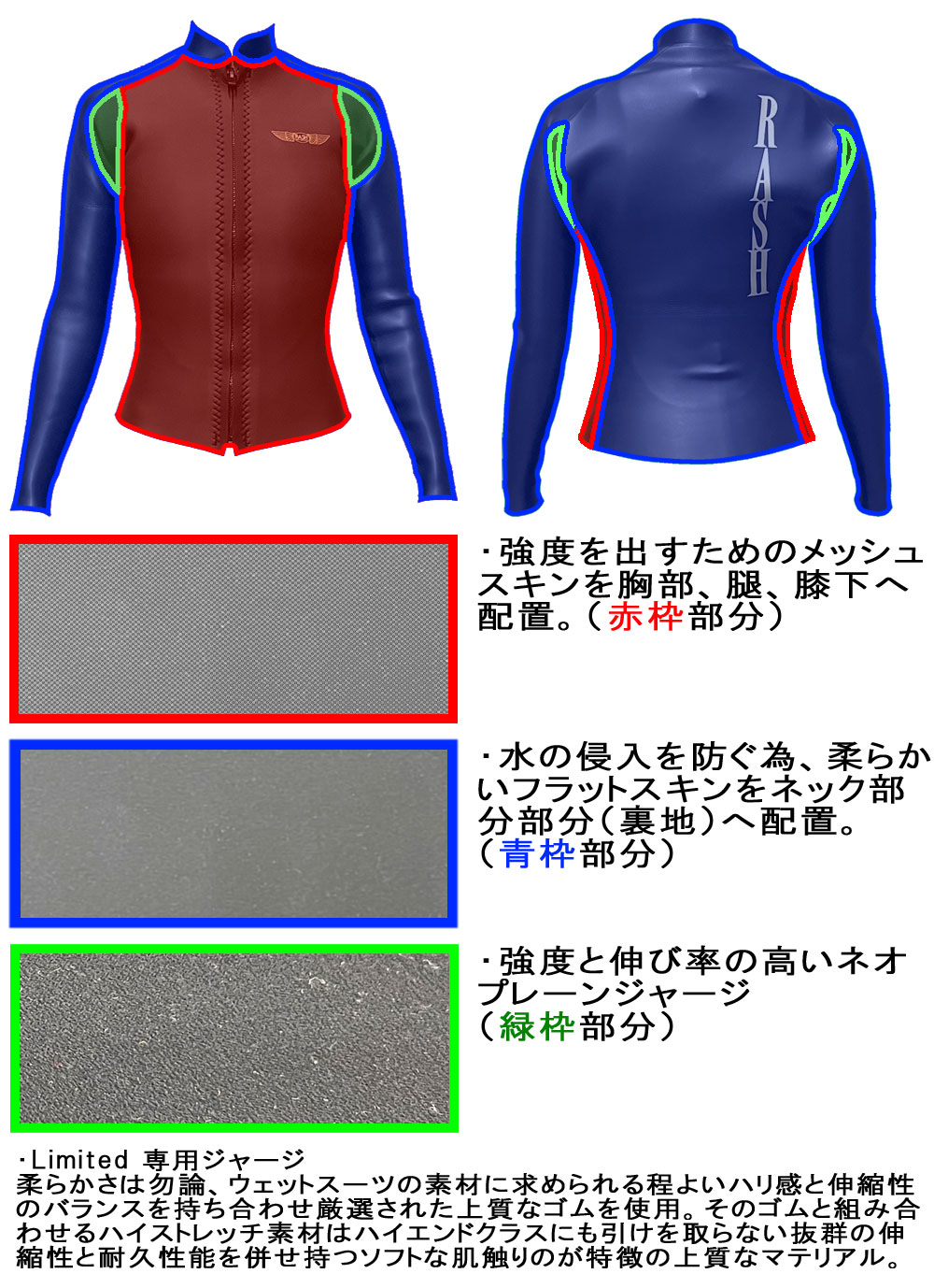 2026 RASH JB FASTENER TYPE TAPPA / ラッシュ フロントジップ 2mm ALL