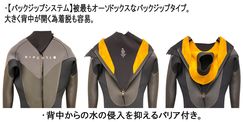 22-23 RIPCURL OMEGA SERIES BACK ZIP Q30-630 / リップカール オメガ