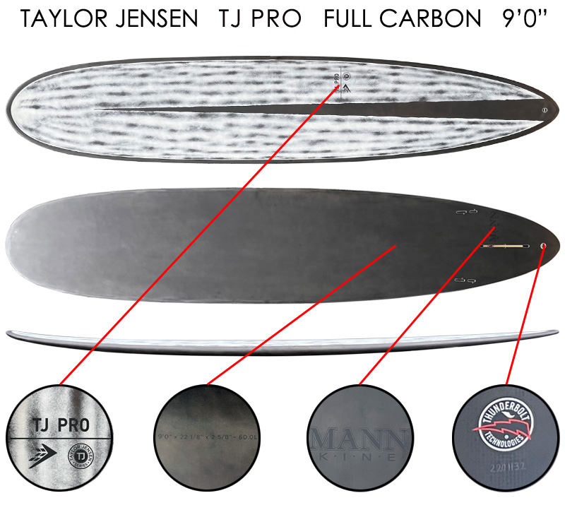 2022 TAYLOR JENSEN TJPRO 9'0 FULLCARBON/フルカーボン サンダーボルト トンビ製 ロングボード サーフボード  営業所止め 送料無料 サーフィン