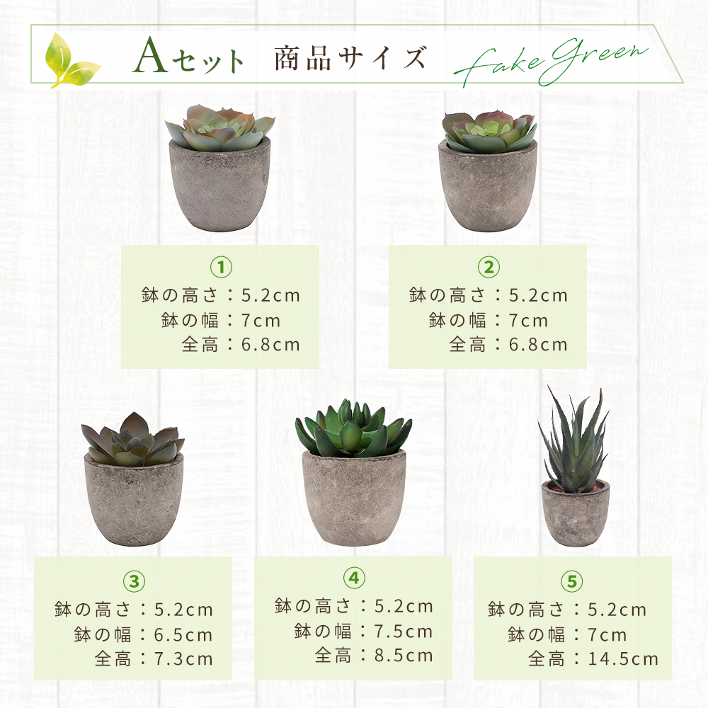 5点セット フェイクグリーン ミニ 人工観葉植物 人工多肉植物 観葉植物