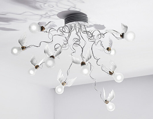 INGO MAURERインゴ・マウラーバーディーズ ネスト天使のような電球がはばたくアートのような照明天井照明