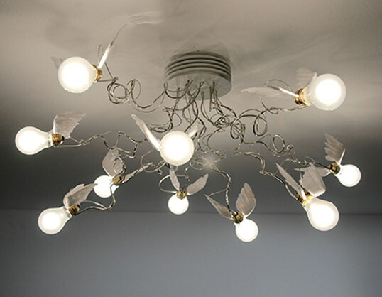 INGO MAURERインゴ・マウラーバーディーズ ネスト天使のような電球がはばたくアートのような照明天井照明