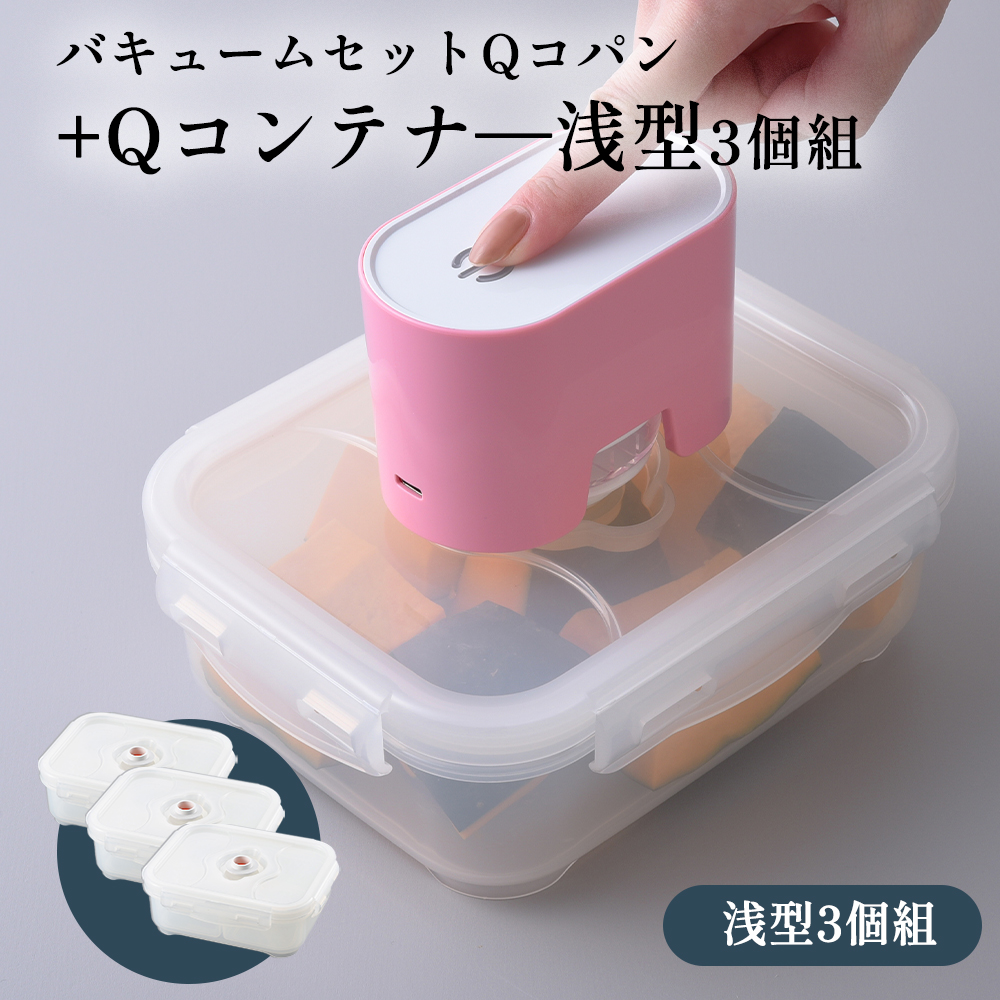 真空パック機 セット バキューム 専用 コンテナー 浅型 3個組 真空調理