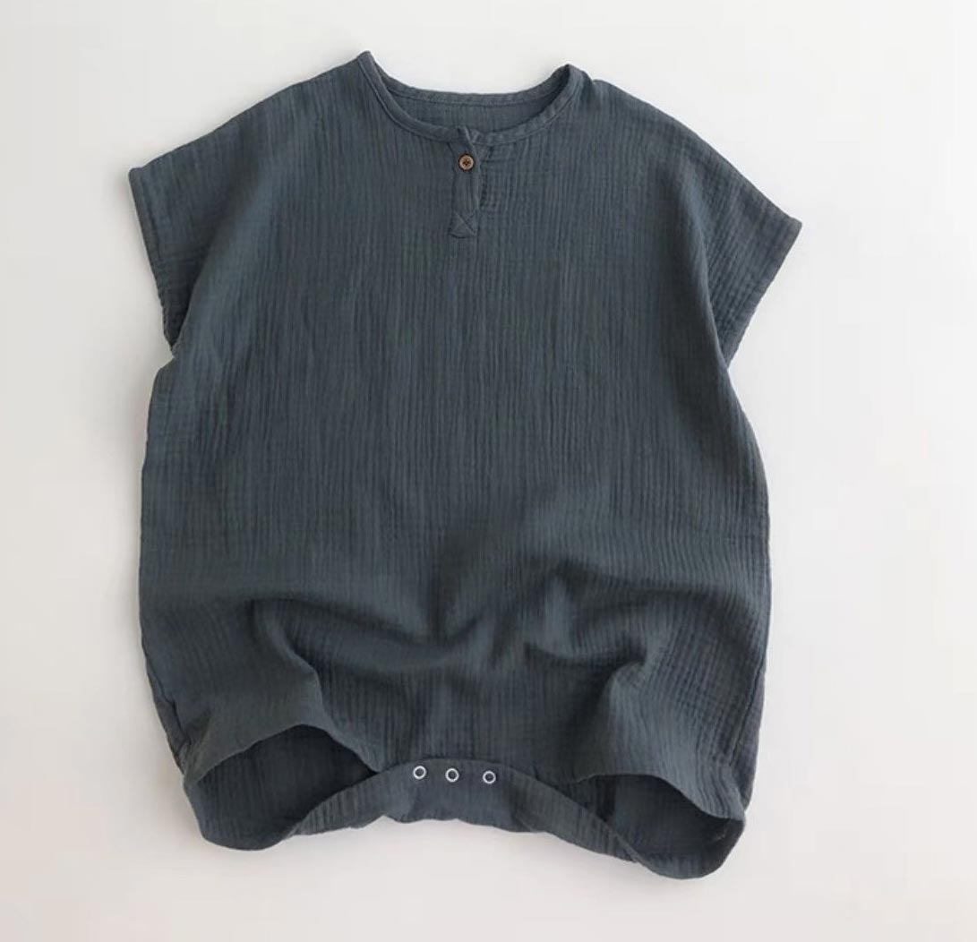 送料無料 ベビーロンパース サロペット インナー ロンパース 70-100cm 女の子 男の子 オシャレ キッズ ベビー 半袖 綿麻 リネン コットン |  | 03