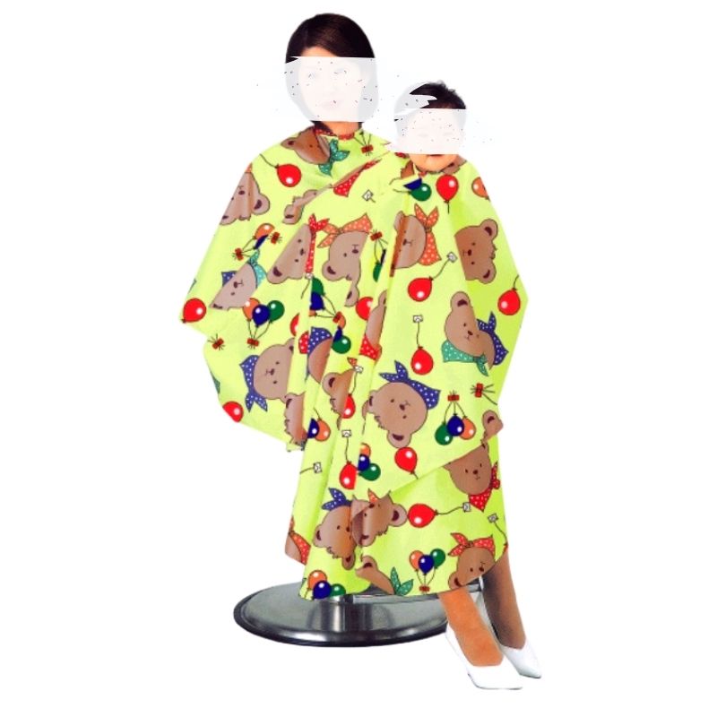 美容室 こども キッズ クマ柄 かわいい 親子 散髪用 ケープ