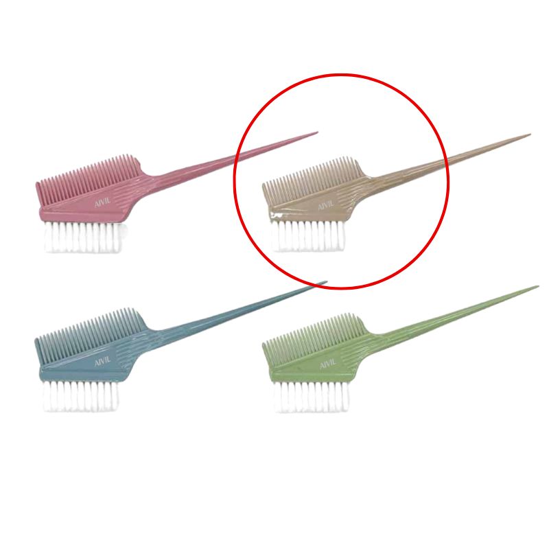 アイビル ヘアダイブラシ バトン くすみ系カラー4色 おしゃれ 毛染め ハケ ヘアダイ 美容師 理容師 ヘアカラー剤用 AIVIL | AIVIL | 01