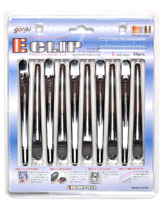 美容師 ダッカールクリップ しっかりとまる Eクリップ Lサイズ 121mm 五力工業 日本製 ヘアアレンジ ブロッキング 散髪 理容師 セルフカット 前髪 | ブランド登録なし | 01