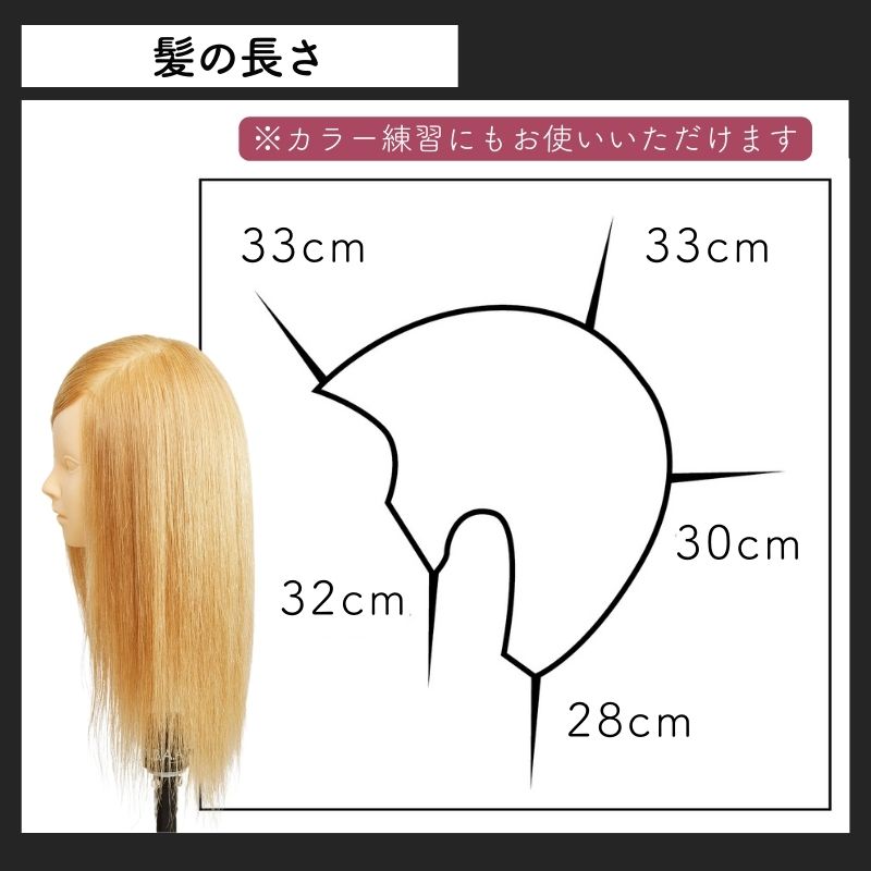 NBAA カット練習用 人毛100％ ブロンド カットウィッグ ロゼ NB