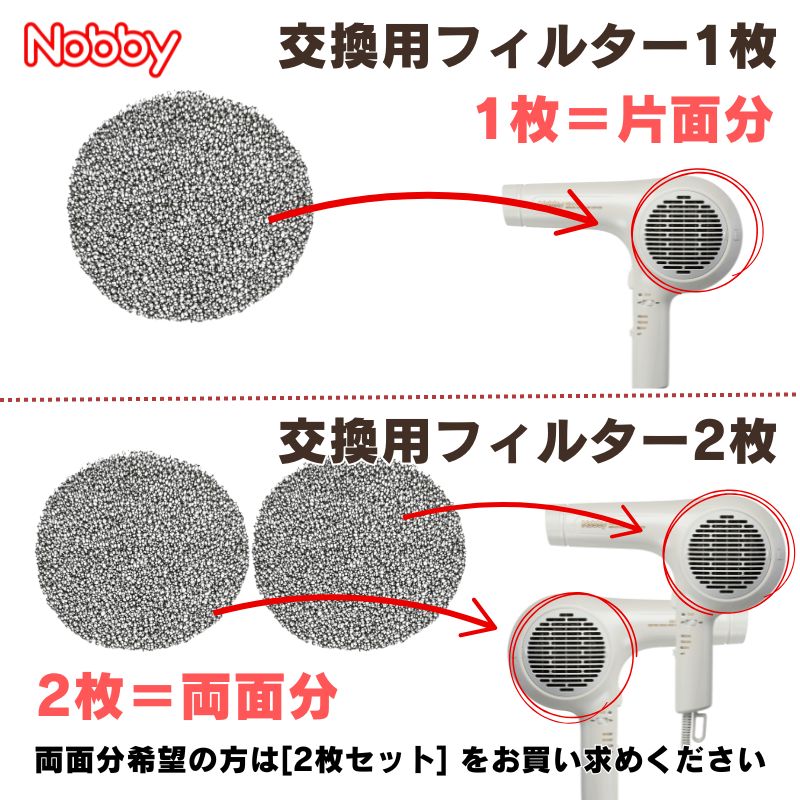 Nobby ドライヤー 交換フィルター 交換用 2枚セット NB3000 NB3100 ノビー専用 取り替え 15839 テスコム 全国送料無料 部品 関連画像1