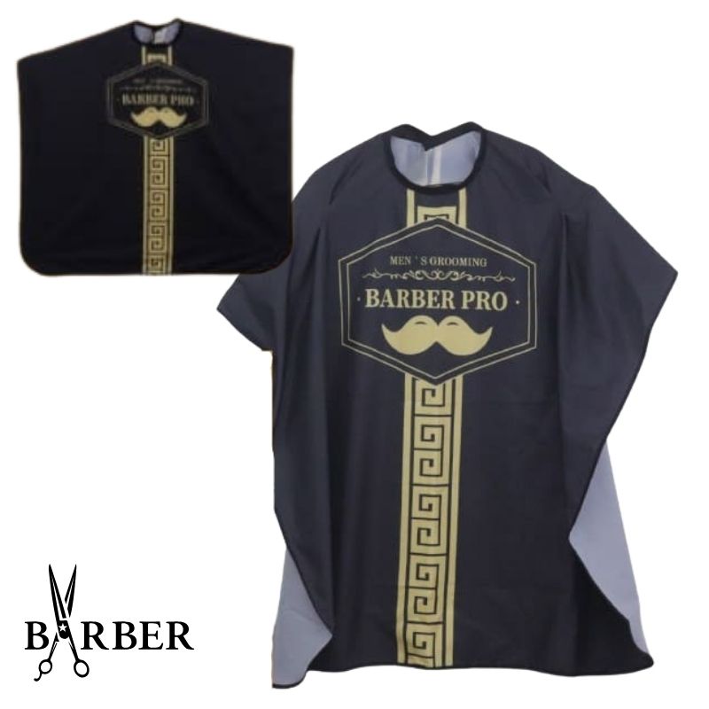 バーバー シェービングクロス プリント入り ケープ バーバープロ 袖なし 総柄 おしゃれ 理容室 理髪 プロ用 WJ-7038 WETECH | WETECH | 02
