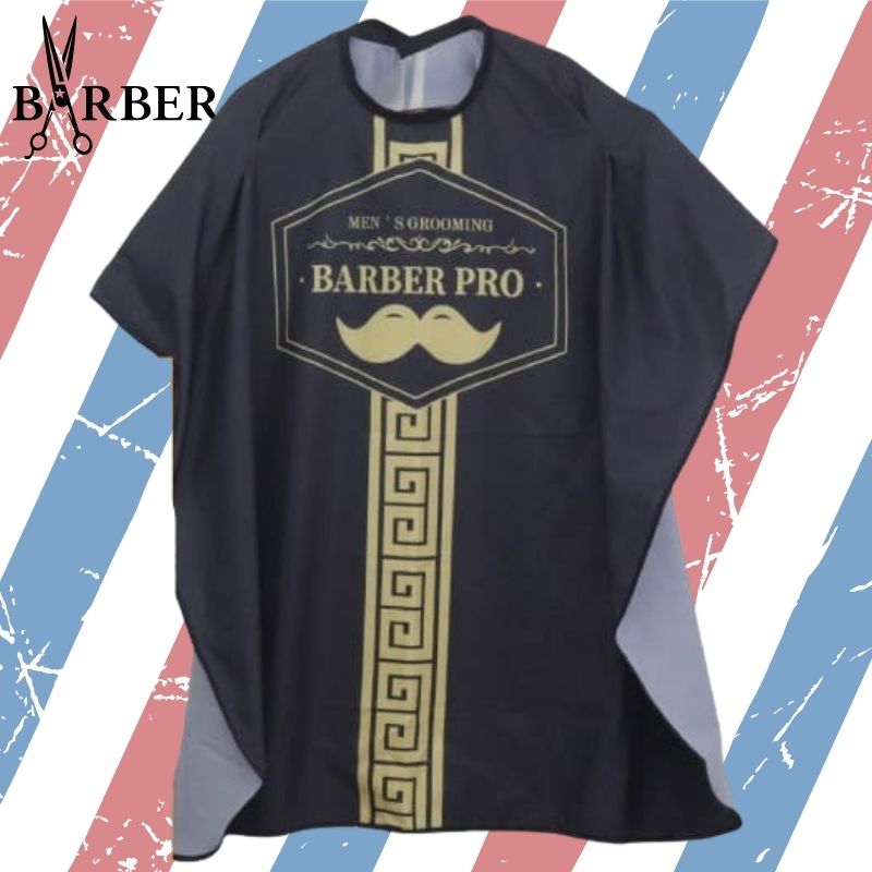 バーバー シェービングクロス プリント入り ケープ バーバープロ 袖なし 総柄 おしゃれ 理容室 理髪 プロ用 WJ-7038 WETECH | WETECH | 03