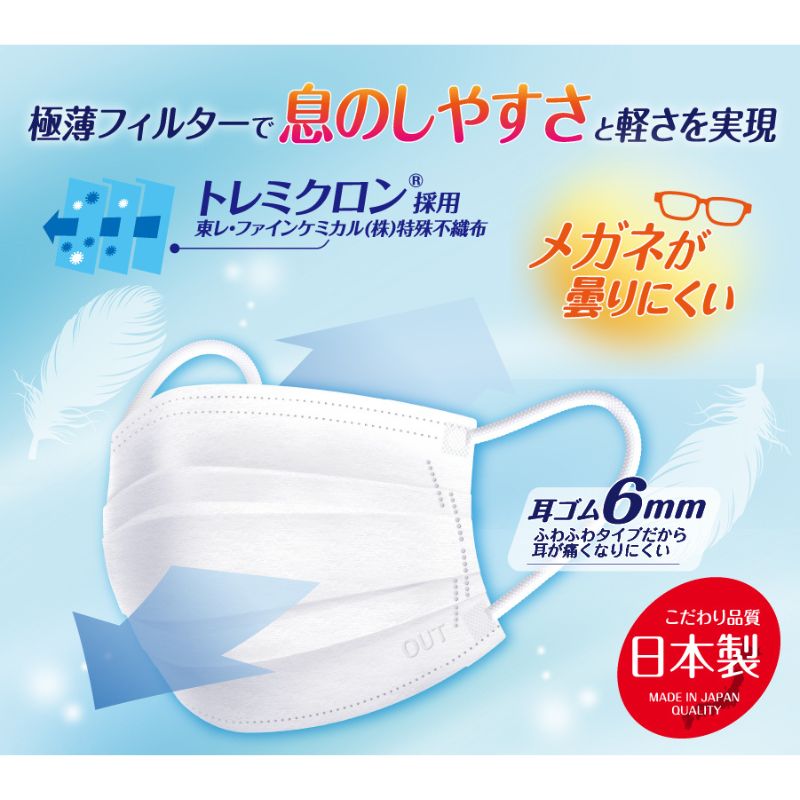 ヨコイ 特殊不織布 日本製 息ラクラク 羽のようにかる〜いマスク