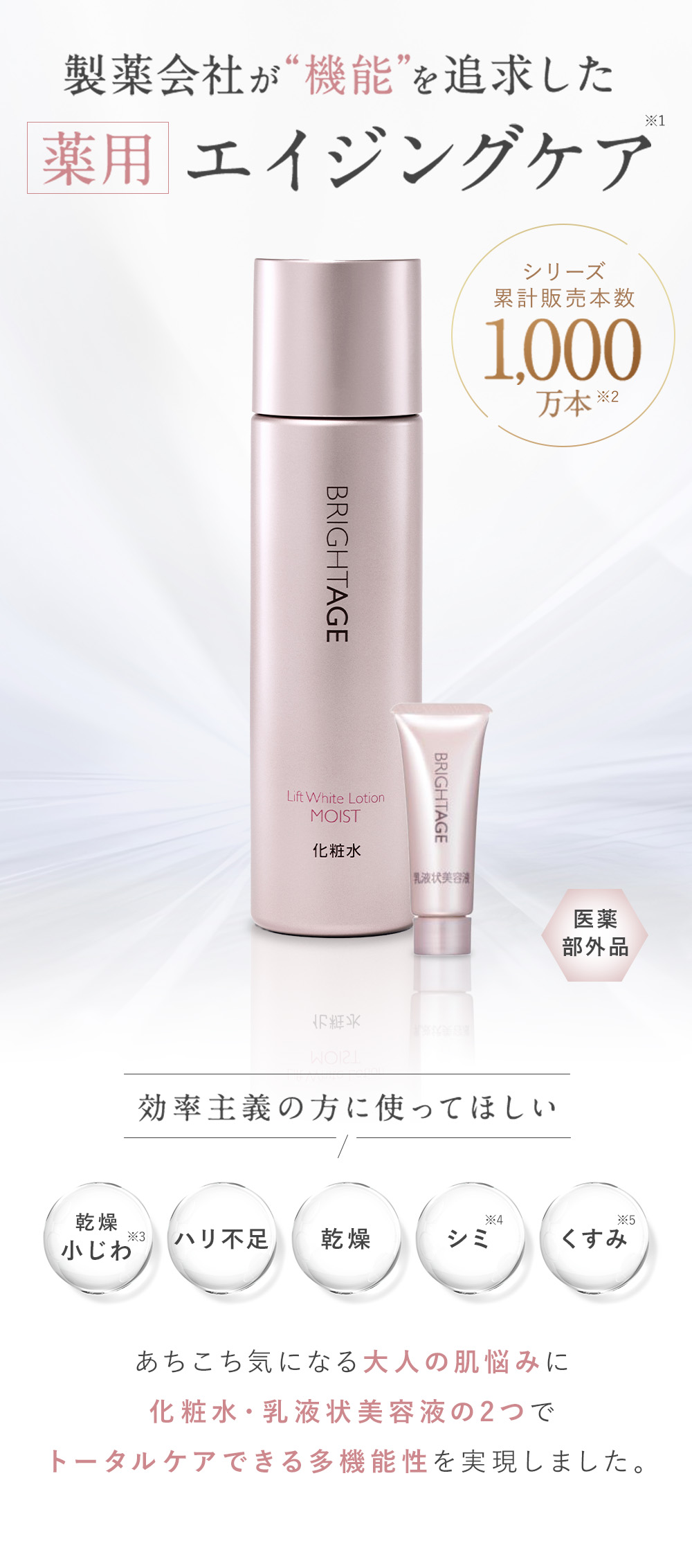 BRIGHTAGE リフトホワイトローションモイスト 3点セット新品、未使用 BRIGHTAGE 美白 化粧水 美容液 ブライトエイジ リフトホワイト