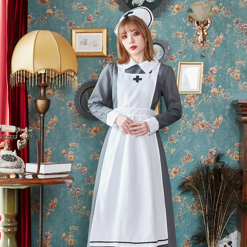 ハロウィン コスプレ 仮装 ナース ナース服 ロング ハロウィンコスプレ 大人 女性 可愛い レディース 衣装 コスチューム ハロウィン仮装 ...
