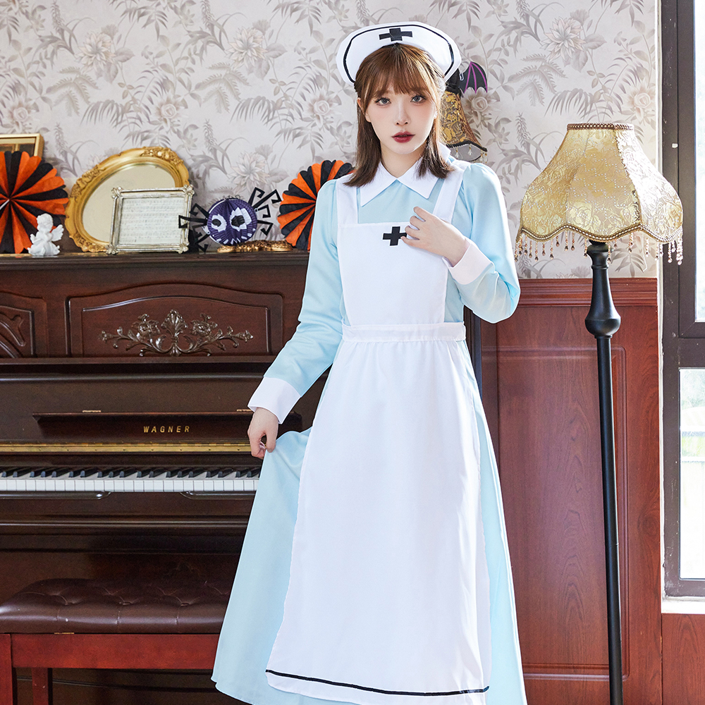 ハロウィン コスプレ 仮装 ナース ナース服 ロング ハロウィンコスプレ 大人 女性 可愛い レディース 衣装 コスチューム ハロウィン仮装 ...
