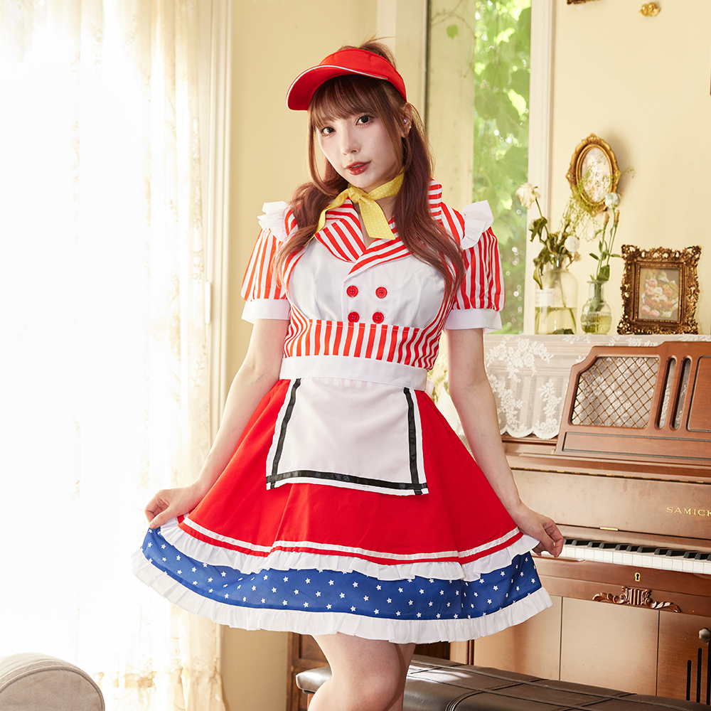 Brightlele（ブライトララ） ハロウィン コスプレ ダイナー メイド