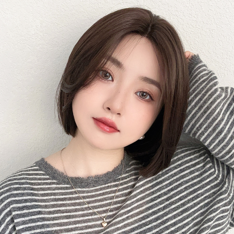 Brightlele ウィッグ レディース ボブ ミディアム フルウィッグ