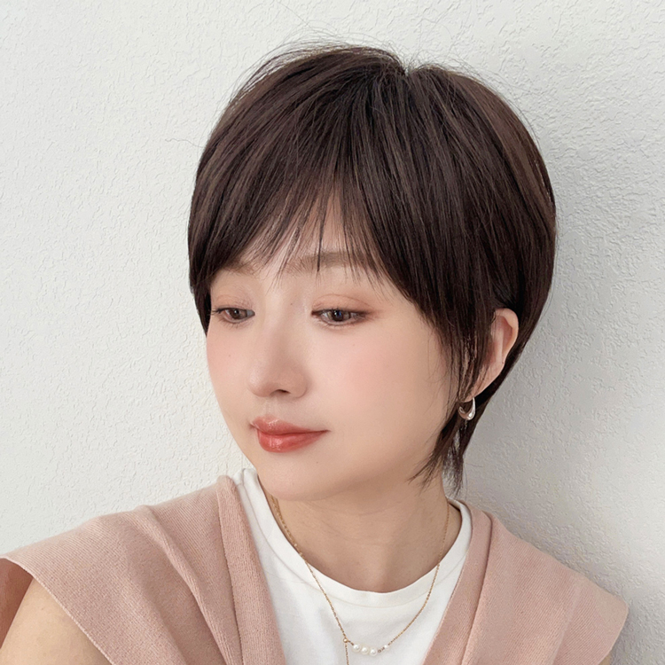 Brightlele 医療用ウィッグ ウィッグ ショート 自然 レディース