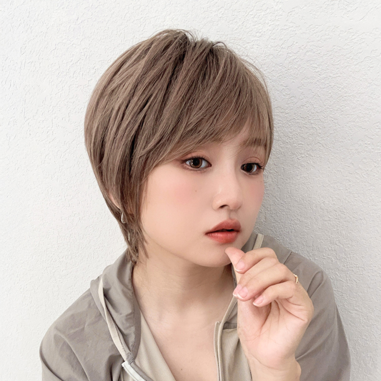 ❤人毛100％　医療用フルウイッグ　工肌頭皮　自然　ショート 　赤系ブラウン❤️ ウィッグ ショート 人毛100% 女性 医療用 自然 レディース 全3色