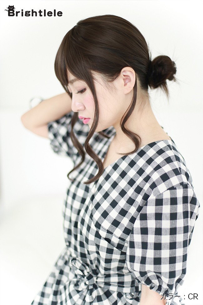 Brightlele ウィッグ 自然 前髪ウィッグ ロング トップヘアー