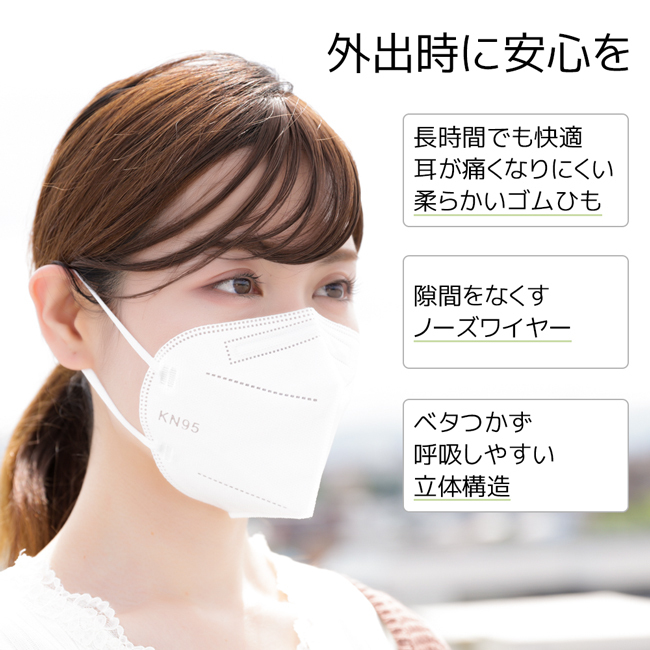 KN95マスク 50枚 マスク KN95 米国N95マスク同等 一般医療用環境 使い捨てマスク 不織布マスク 使い捨て 白 大きめ 立体マスク 女性用  男性用 大人用