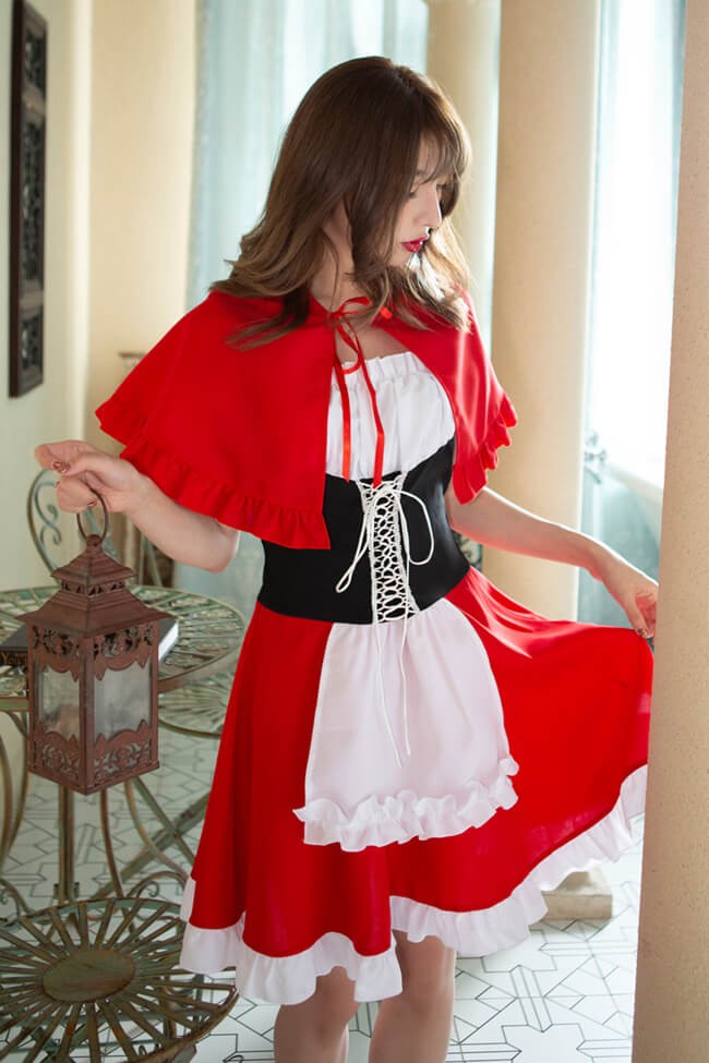 Brightlele ハロウィン コスプレ 仮装 赤ずきん 赤頭巾