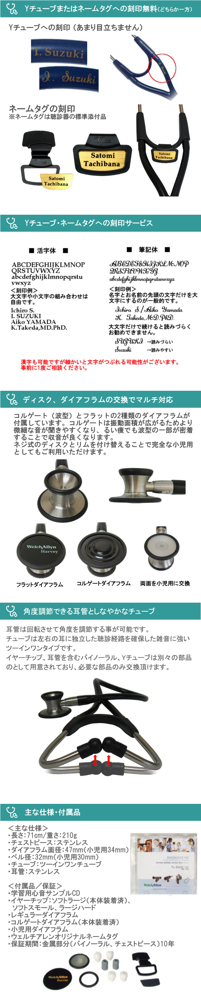 日本代理店正規品 エリート聴診器 ５０７９−２７１ネイビー