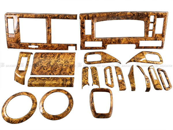 いすゞ 07エルフ インテリア パネル セット 18PC 茶 インパネ 内装