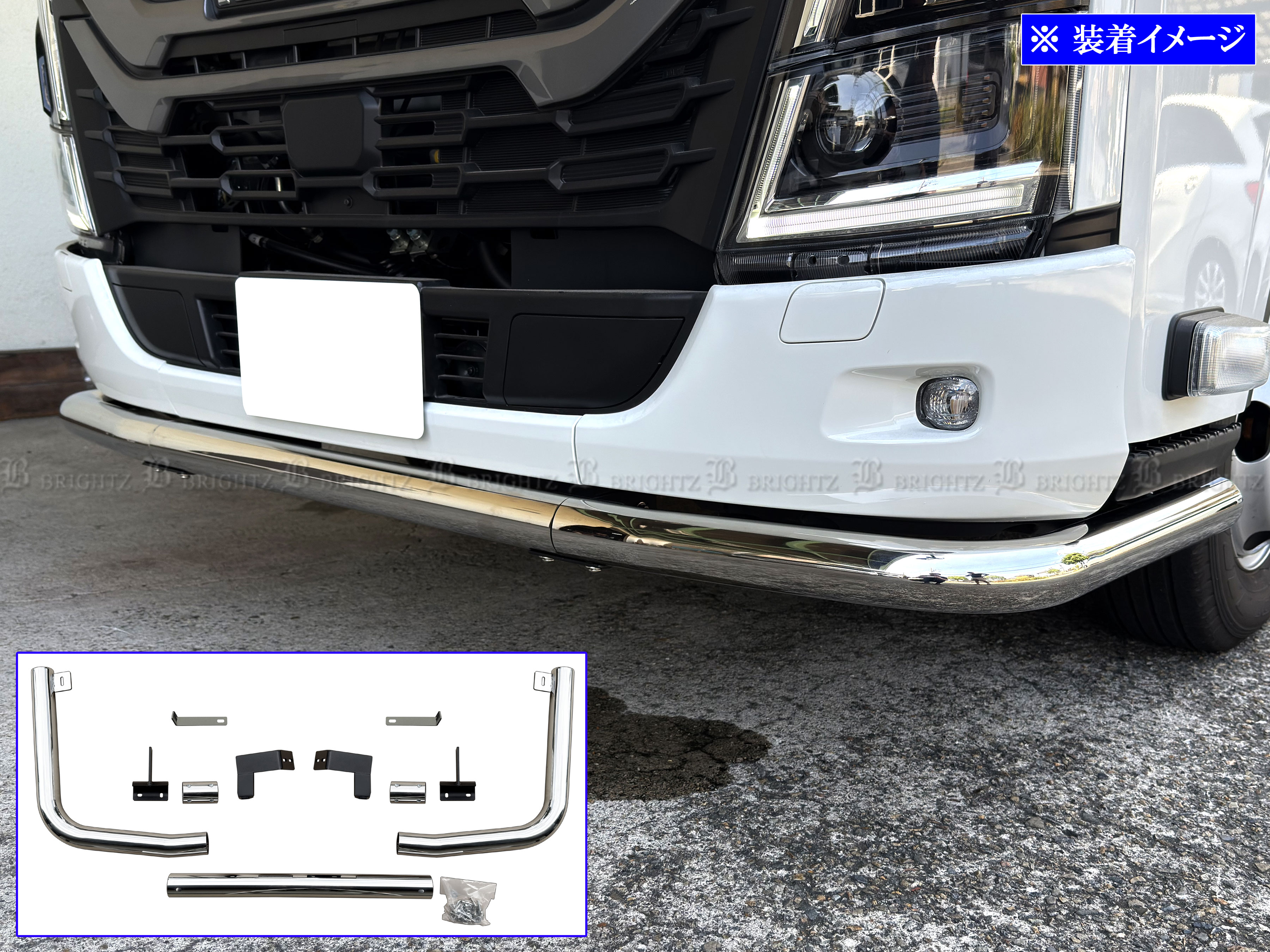 いすゞ 23エルフ フロント バンパー ガード グリル カンガルー