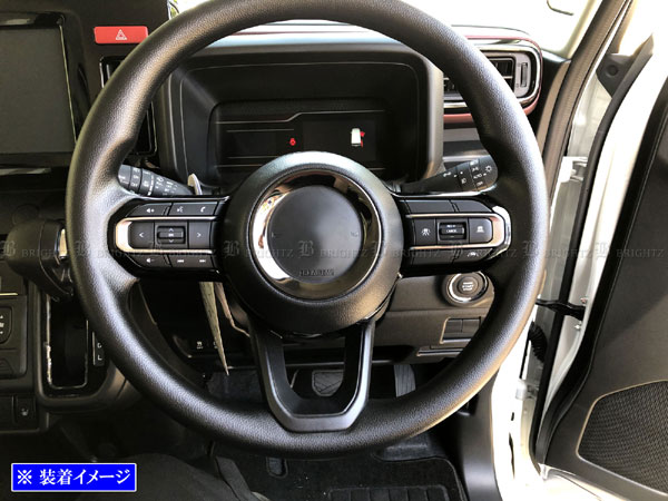 スペーシアカスタム MK54S MK94S ステンレス ステアリング ホーン インナー インテリア ブラック 内装 黒 STE−COV−026 関連画像2