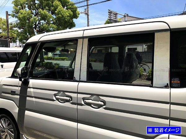 スペーシアカスタム MK54S MK94S 超鏡面 ステンレス メッキ ピラー