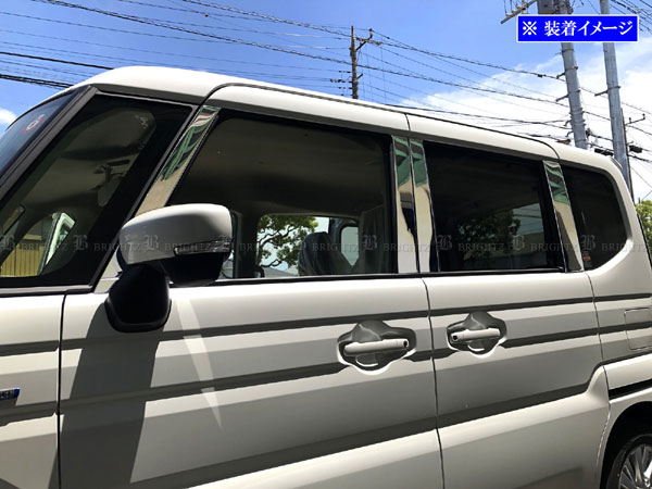 スペーシアカスタム MK54S MK94S 超鏡面 ステンレス メッキ ピラー