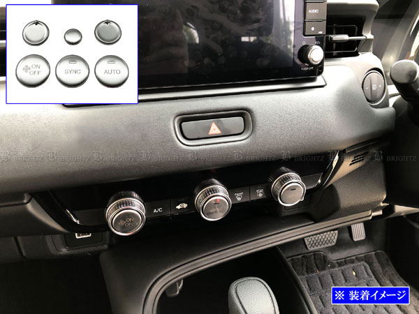 ヴェゼル RV3 RV4 ステンレス エアコン スイッチ フィン インテリア