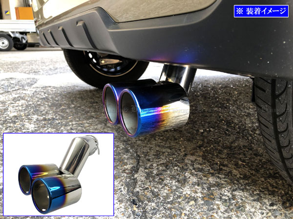 N-BOXジョイ JF5 JF6 ステンレス 2本出し マフラー カッター