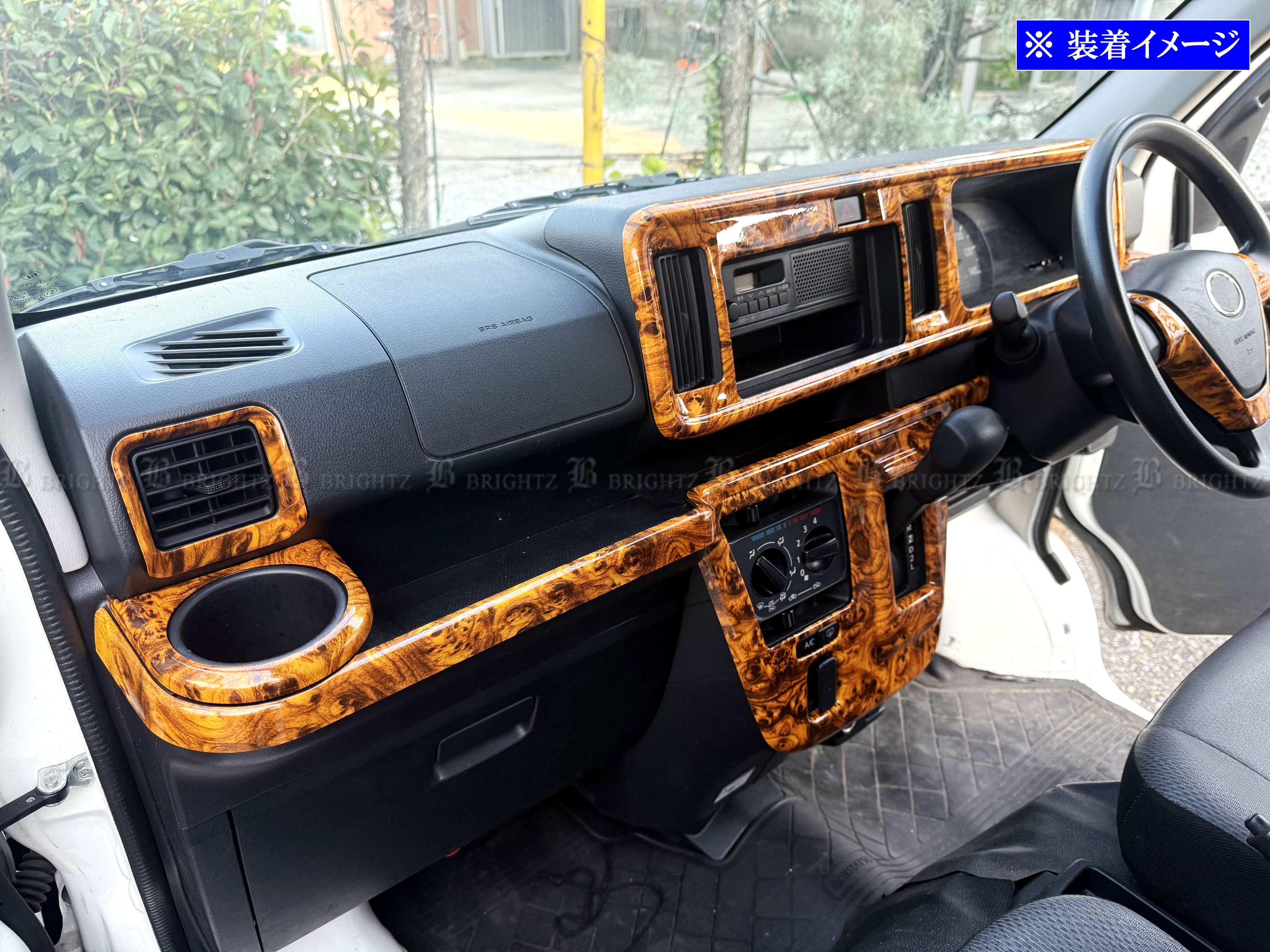 ピクシスバン S321M S331M 後期 インテリア パネル セット 14PC ウッド