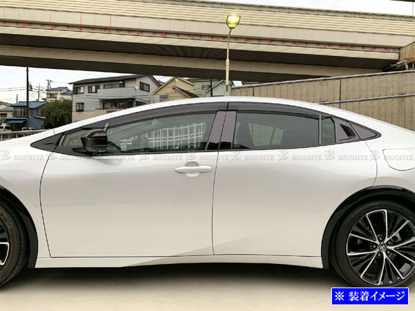 プリウス ZVW60 ZVW65 超鏡面 ステンレス ブラック メッキ リア ピラー
