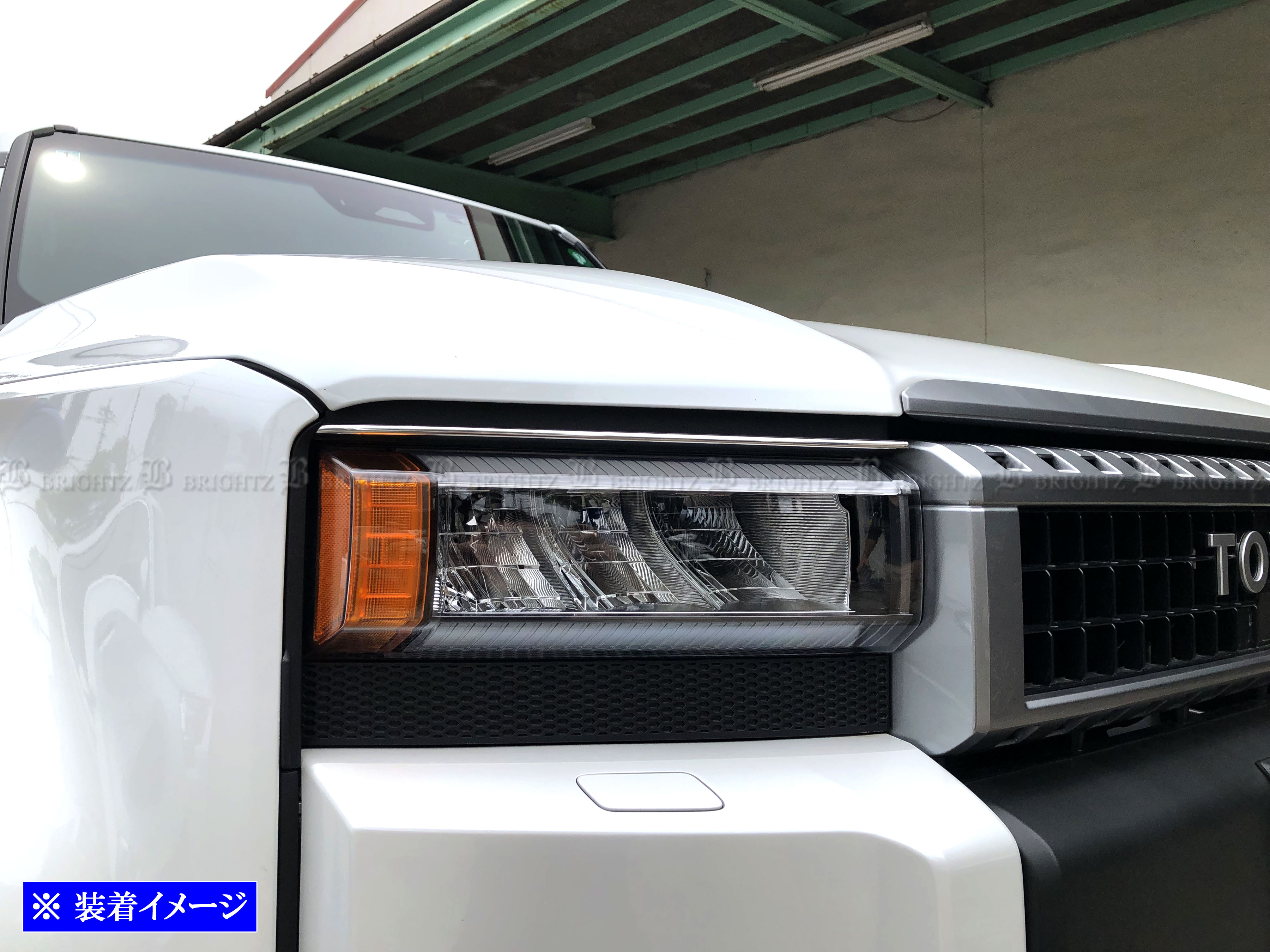 銀 ランクル250 TRJ250W GDJ250W 超鏡面 ステンレス メッキ ヘッド ライト