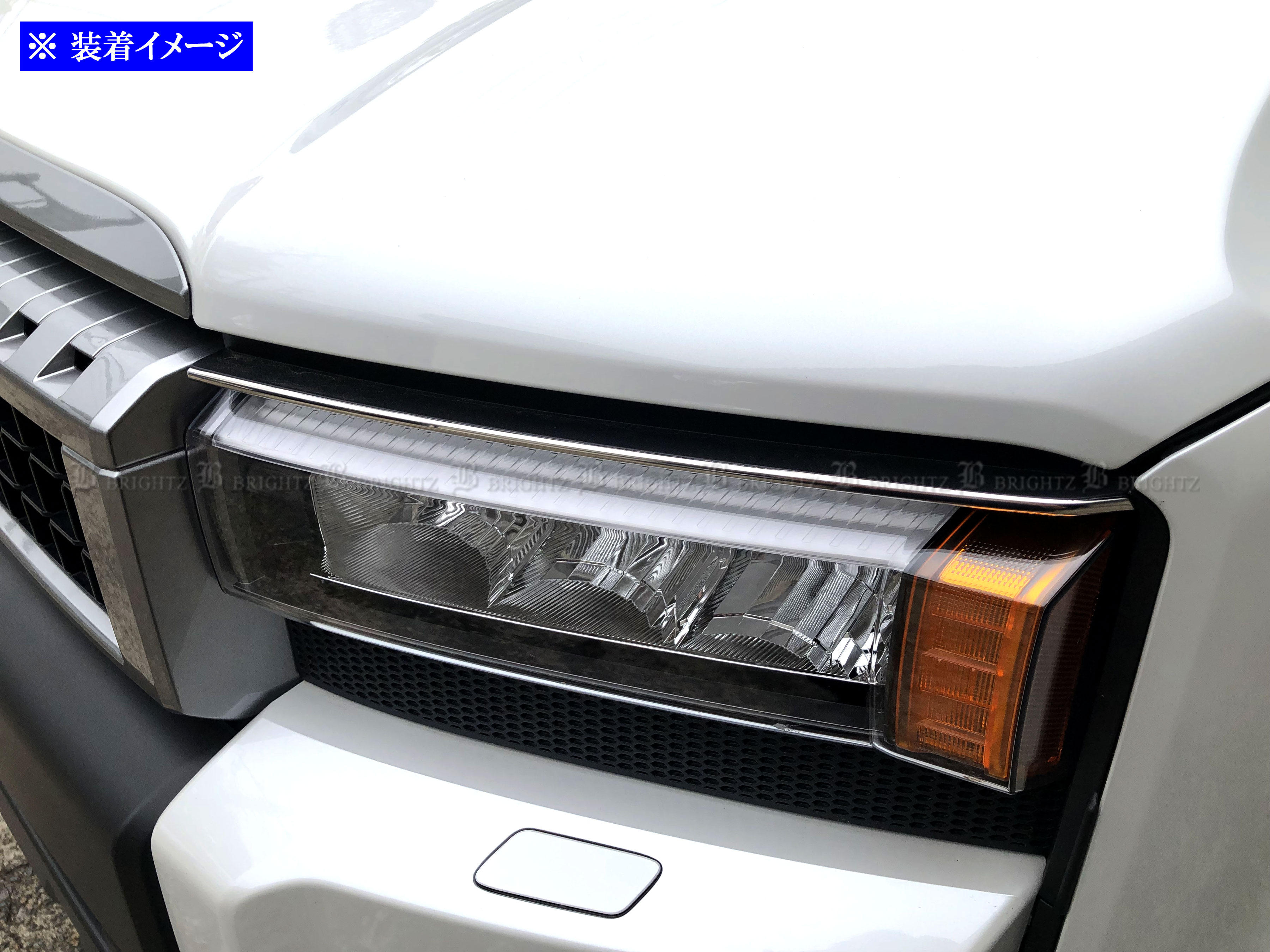 ランクル250 TRJ250W GDJ250W 超鏡面 ステンレス メッキ ヘッド ライト