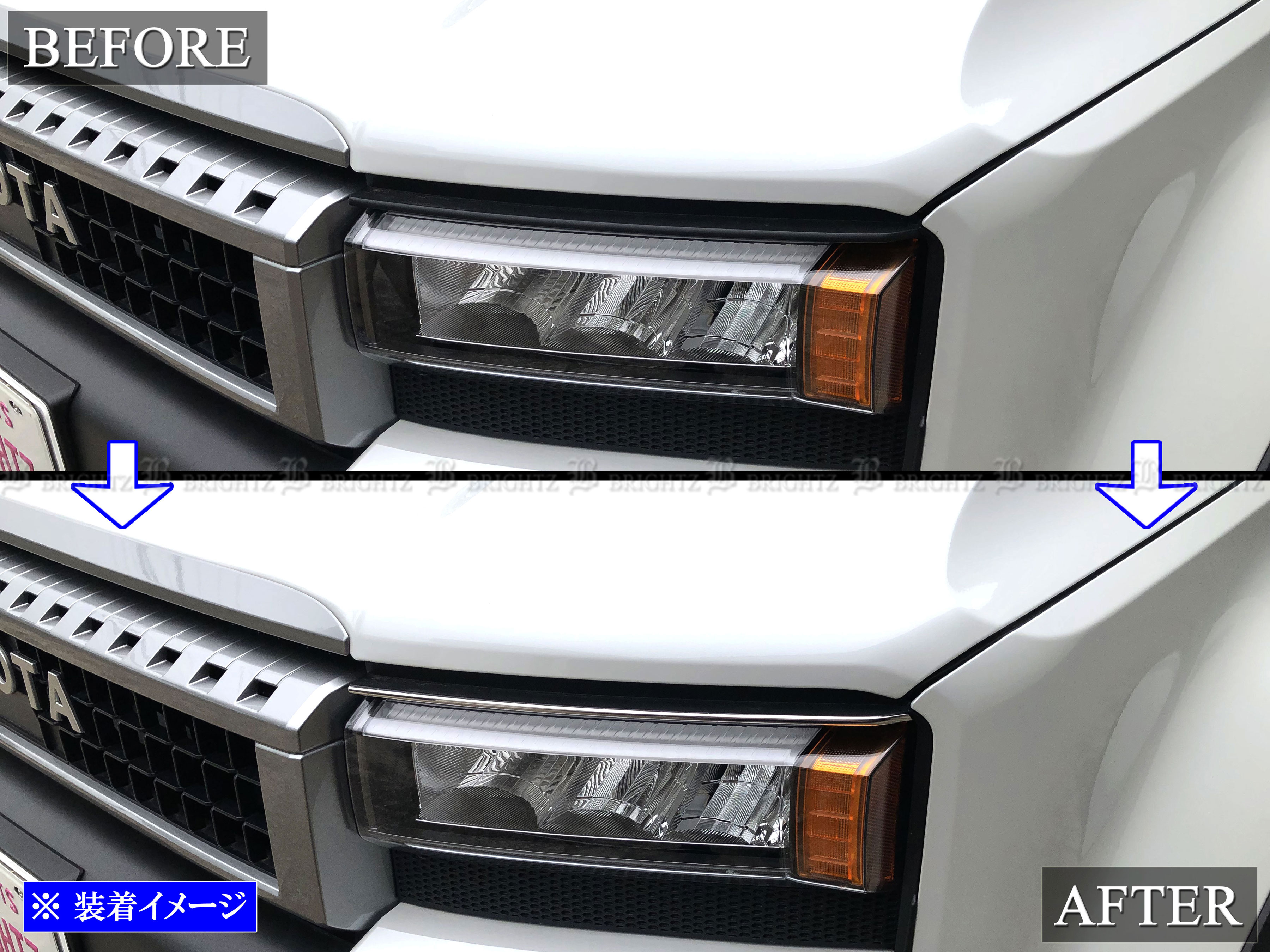 ランクル250 TRJ250W GDJ250W 超鏡面 ステンレス メッキ ヘッド ライト