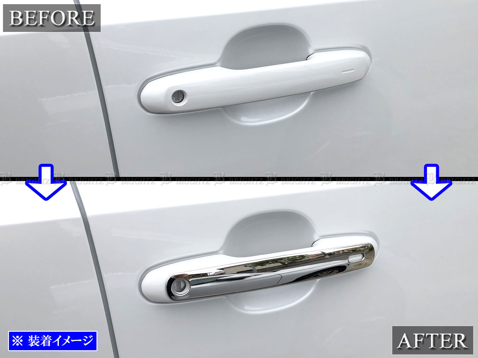 ランクル250 TRJ250W GDJ250W 超鏡面 ステンレス メッキ ドア ハンドル