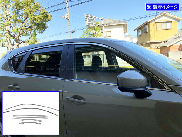 CX-5 KF5P 超鏡面 ステンレス メッキ アッパー ウィンドウ モール 6PC