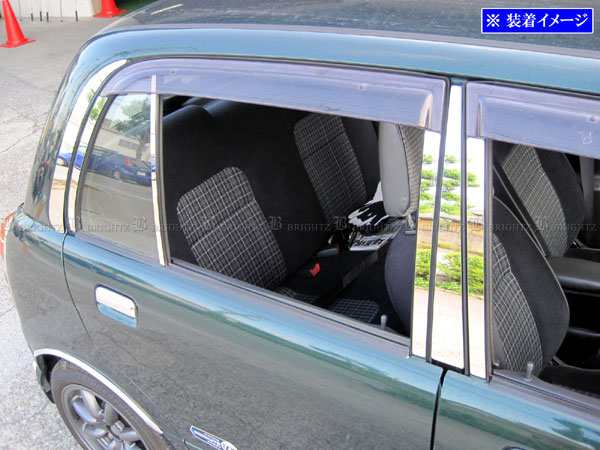 ミラ L700V L710V 超鏡面 ステンレス メッキ ピラー パネル バイザー
